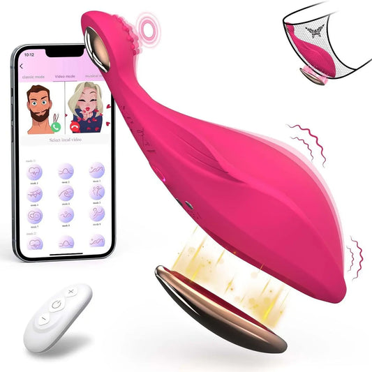 App-Controlled Wearable Panty Vibrator — Textured Clitoral Stimulator (Adult Toy for Women)