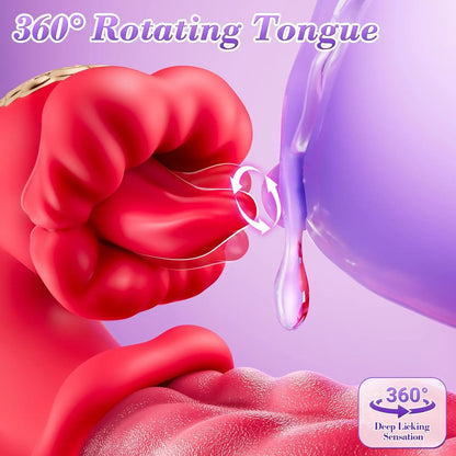 360° Rotating Tongue Personal Massager - 10 Thrusting & Vibration Modes Intimate Device for Women