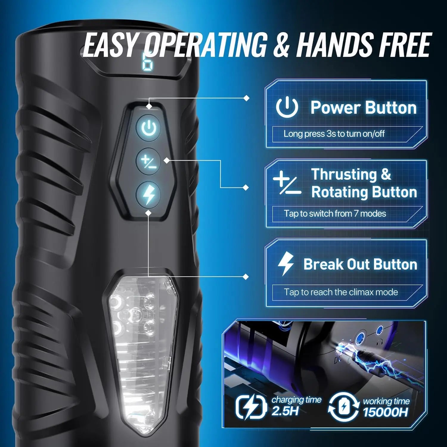 male masturbator side angle product view