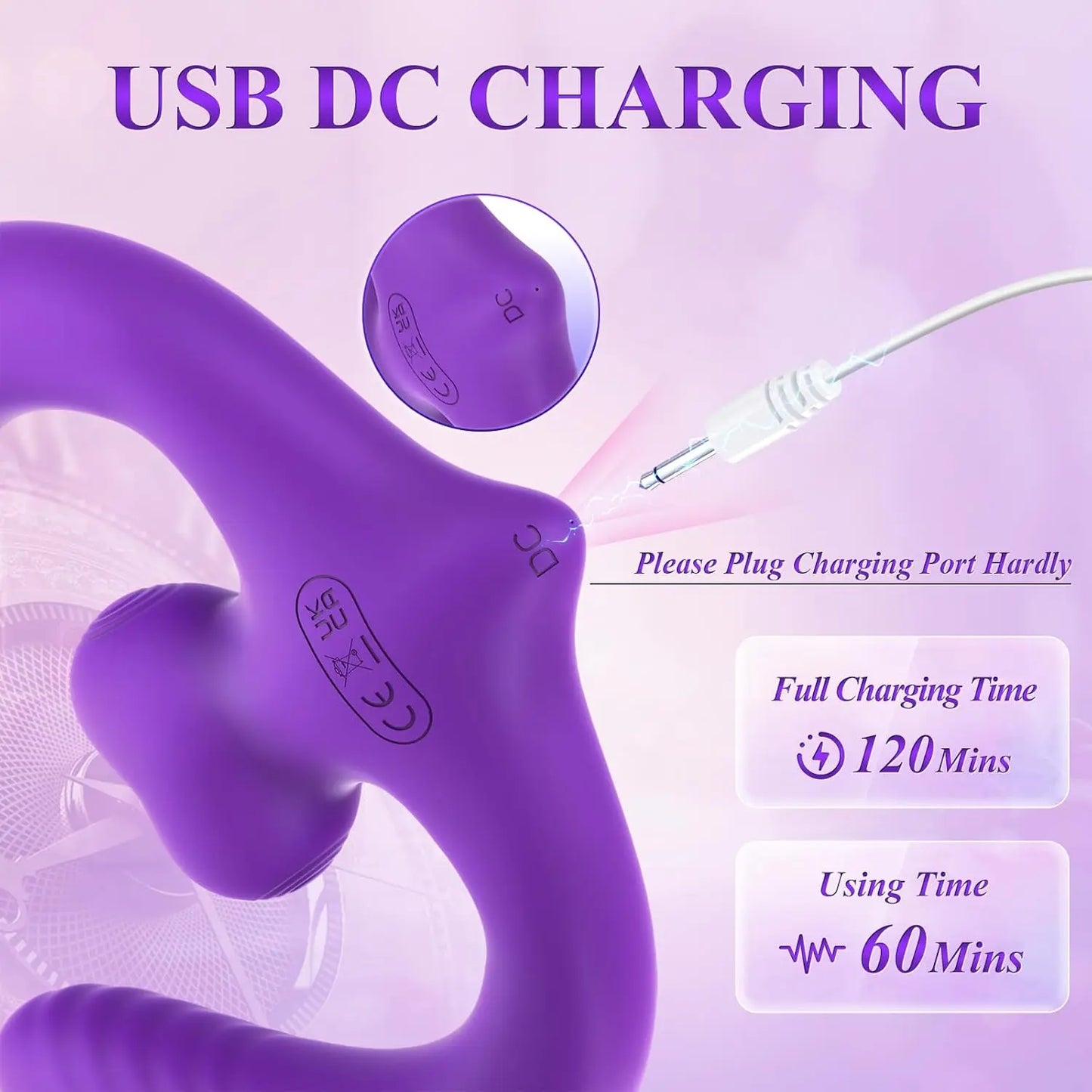 Remote Control Double Ended Dildo - 7 Modes Strapless Vibrating Strap-on for Couples