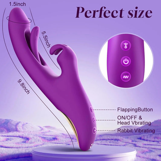 3-in-1 Flapping Rabbit Vibrator - 9 Tongue Licking & G-Spot Modes - image 2