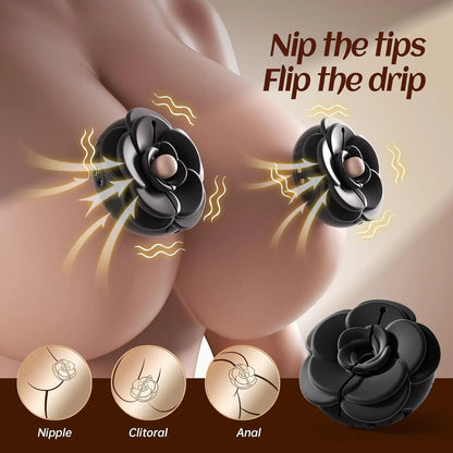Rose Nipple Clamps & Vibrating BDSM Toys | 9 Modes & Adjustable