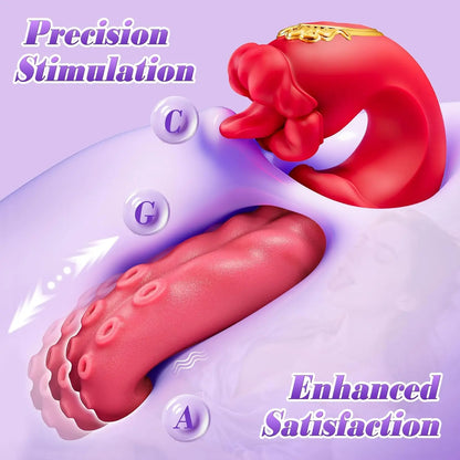 360° Rotating Tongue Personal Massager - 10 Thrusting & Vibration Modes Intimate Device for Women