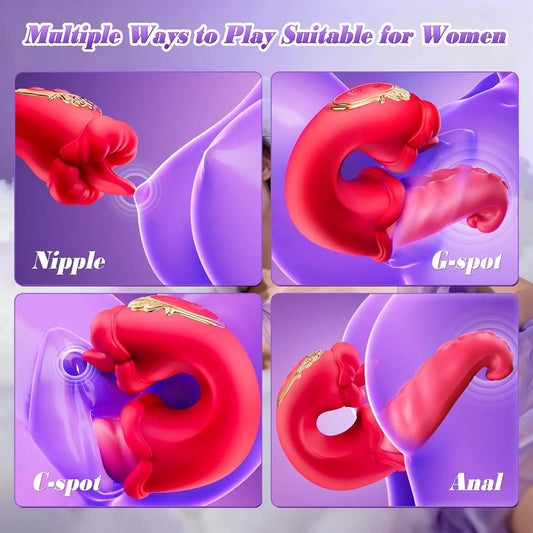 360° Rotating Tongue Personal Massager - 10 Thrusting & Vibration Modes Intimate Device for Women
