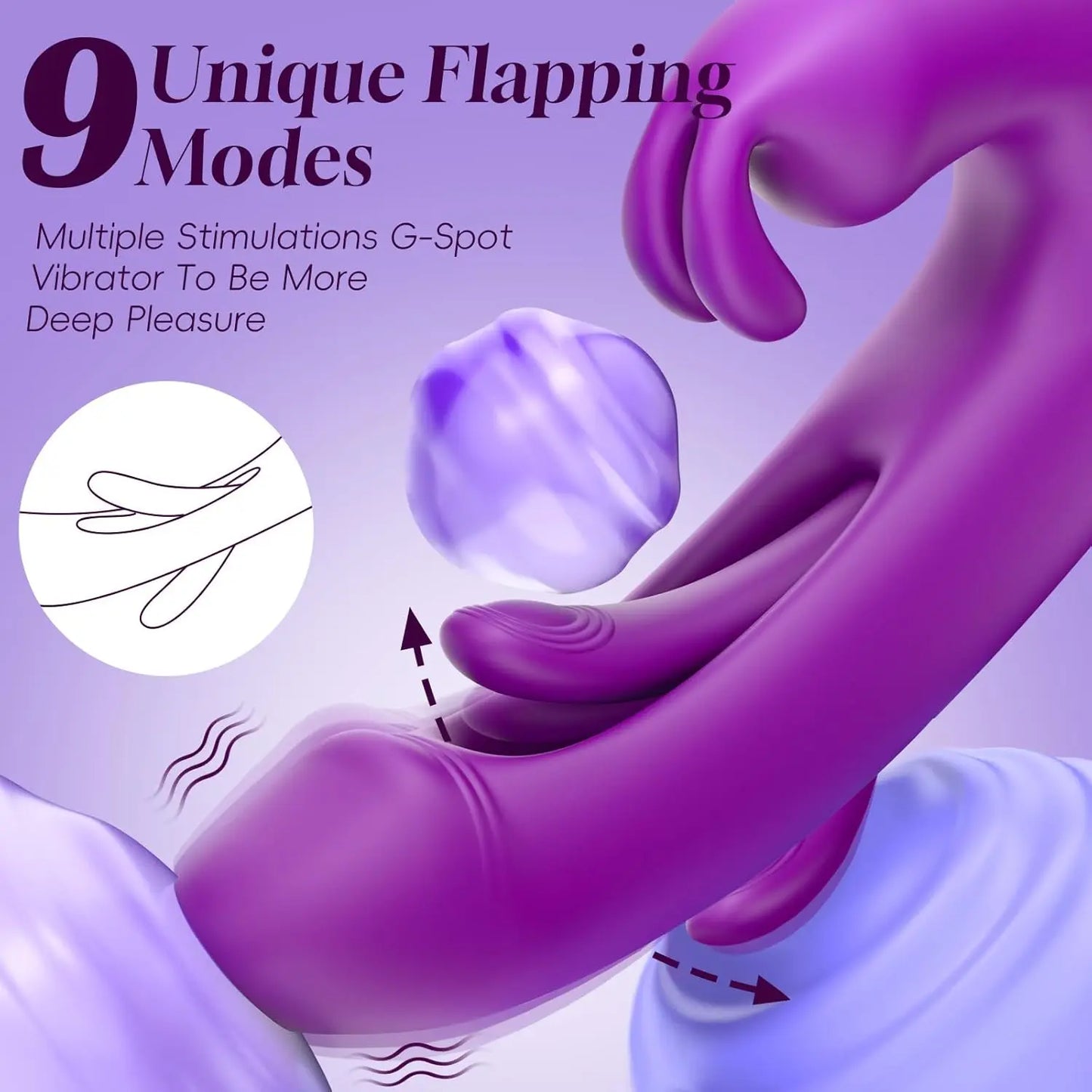 3-in-1 Flapping Rabbit Vibrator - 9 Tongue Licking & G-Spot Modes - image 3