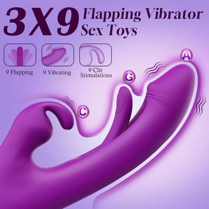 3-in-1 Flapping Rabbit Vibrator - 9 Tongue Licking & G-Spot Modes - image 4