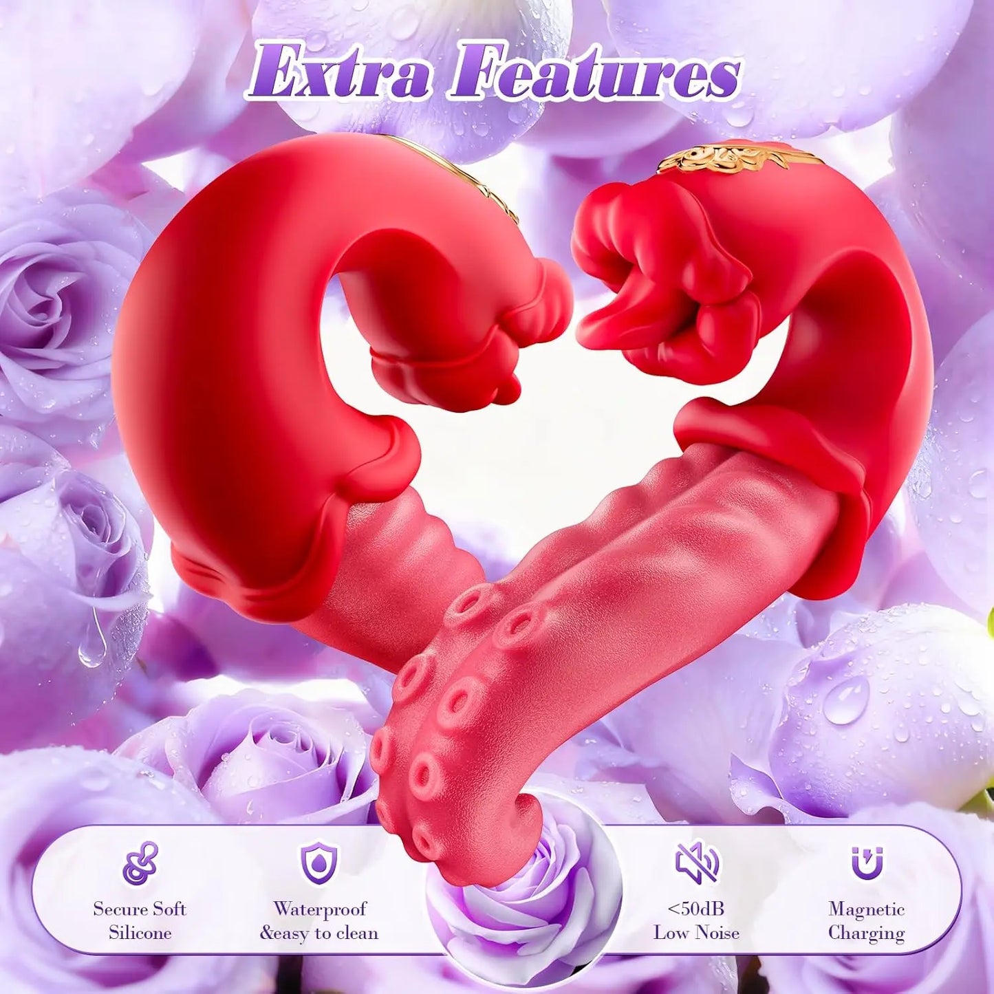 360° Rotating Tongue Personal Massager - 10 Thrusting & Vibration Modes Intimate Device for Women
