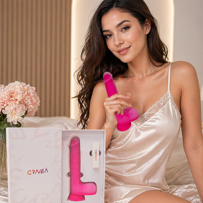 Zenzoone Dual-Density Silicone Dildo, AI App Control Heating Thrusting Massager with Remote & Suction Cup
