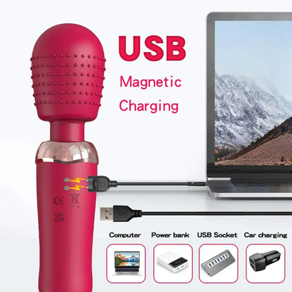 Telescoping Vibrator Wand & G-Spot Dildo | 15 Modes