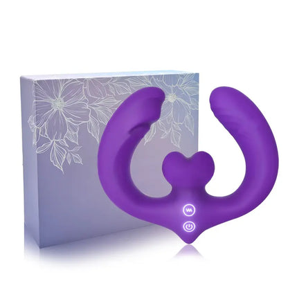 Remote Control Double Ended Dildo - 7 Modes Strapless Vibrating Strap-on for Couples