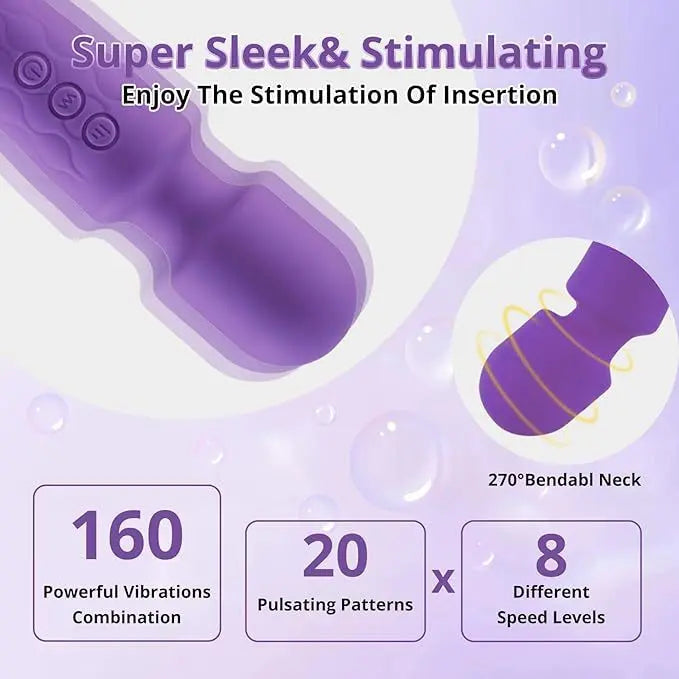 G-Spot Vibrator Wand - 20 Modes & 8 Speeds for Women