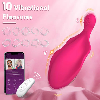 App-Controlled Wearable Panty Vibrator — Textured Clitoral Stimulator (Adult Toy for Women)