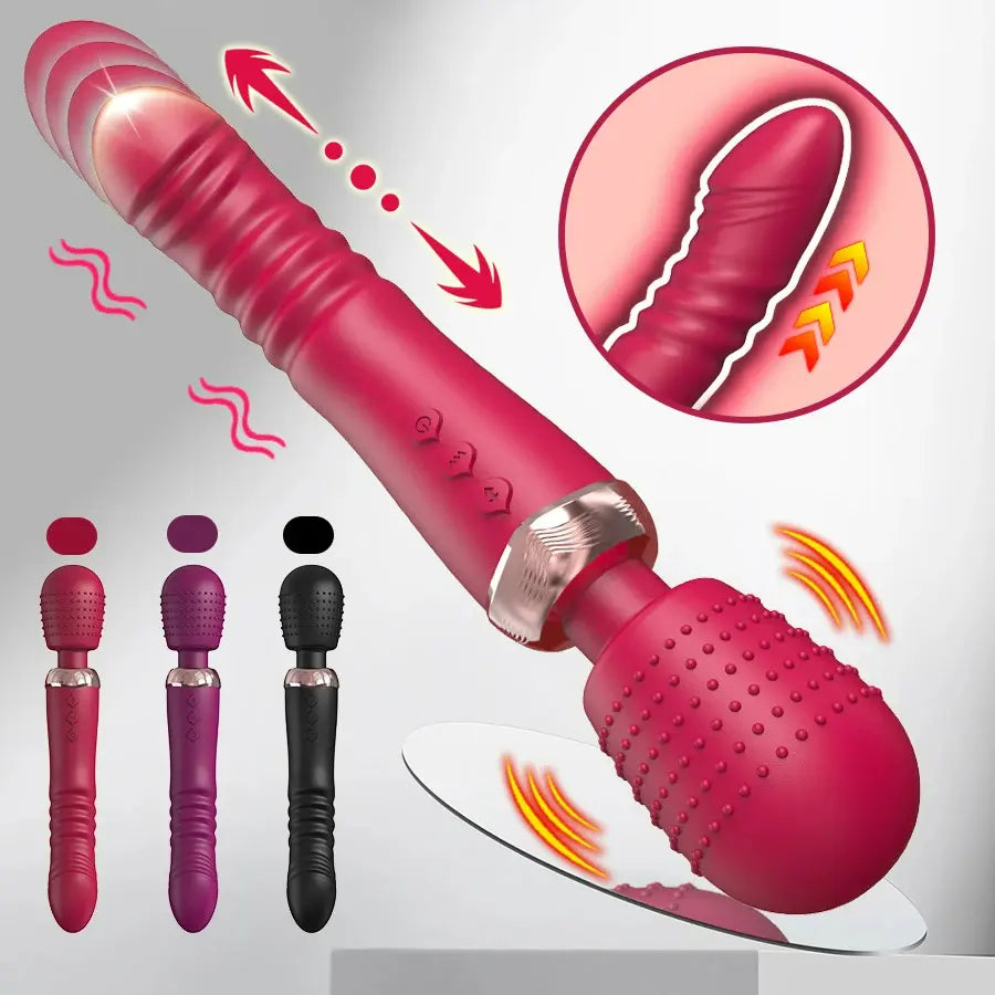 Telescoping Vibrator Wand & G-Spot Dildo | 15 Modes