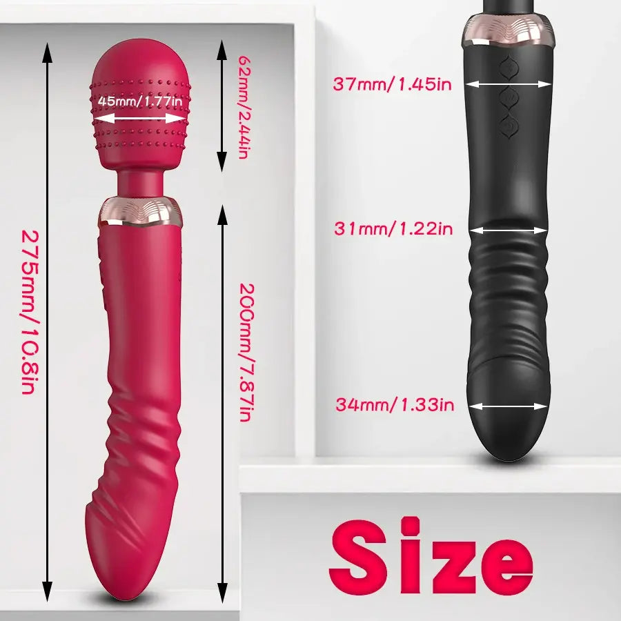 Telescoping Vibrator Wand & G-Spot Dildo | 15 Modes