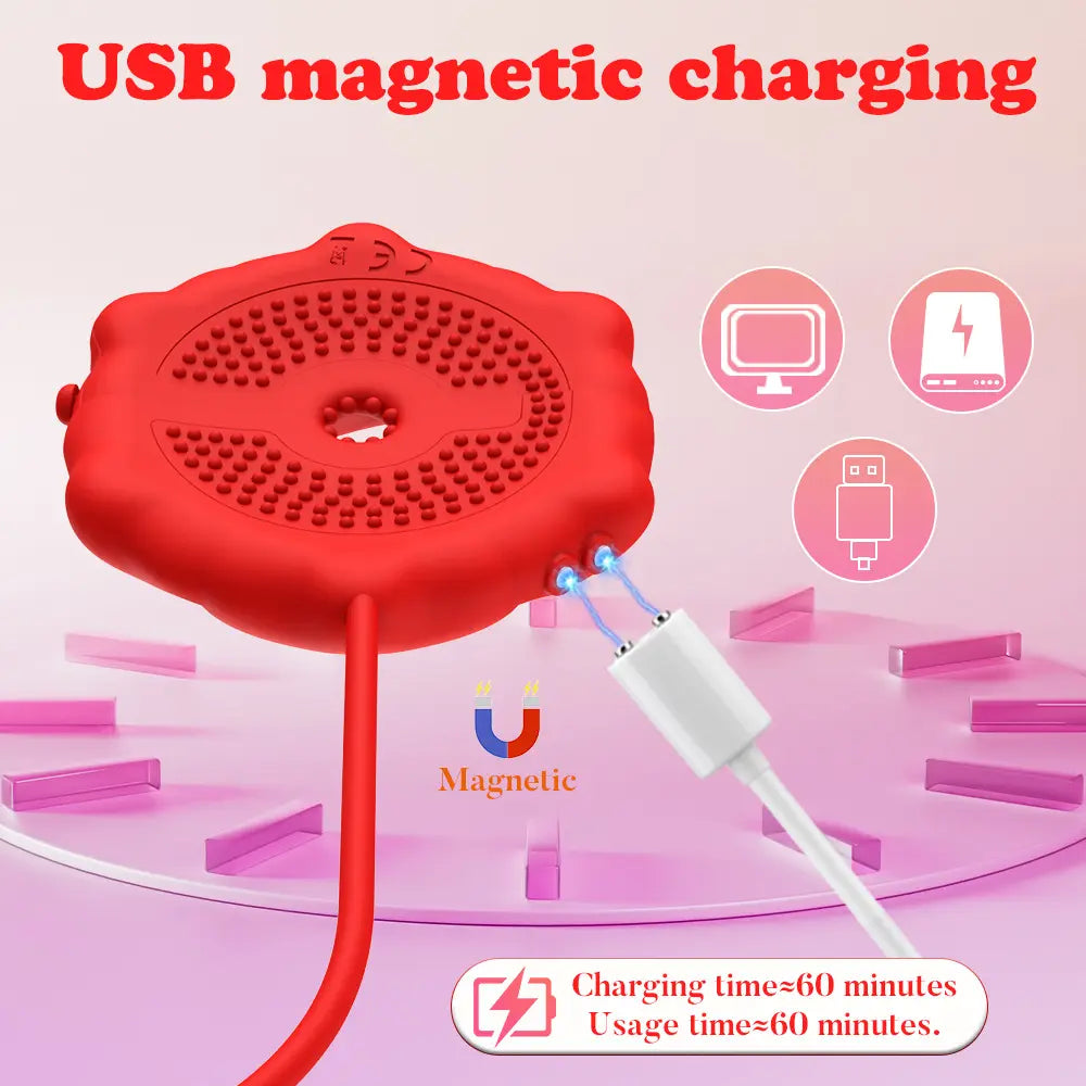 9 Mode Rose Nipple Clamps Vibrator - Adjustable BDSM Toys for Couples