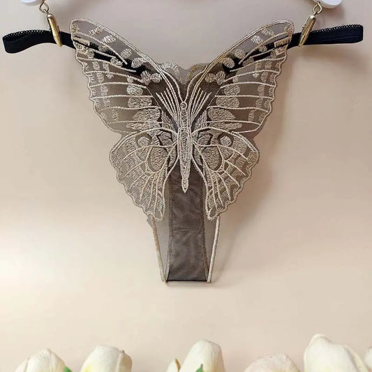 👙Sexy Butterfly Embroidery Thong for Women | Adjustable G-String