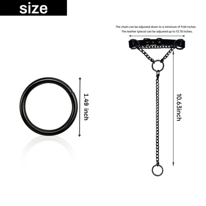 Women's heart-shaped O-ring chain choker necklace