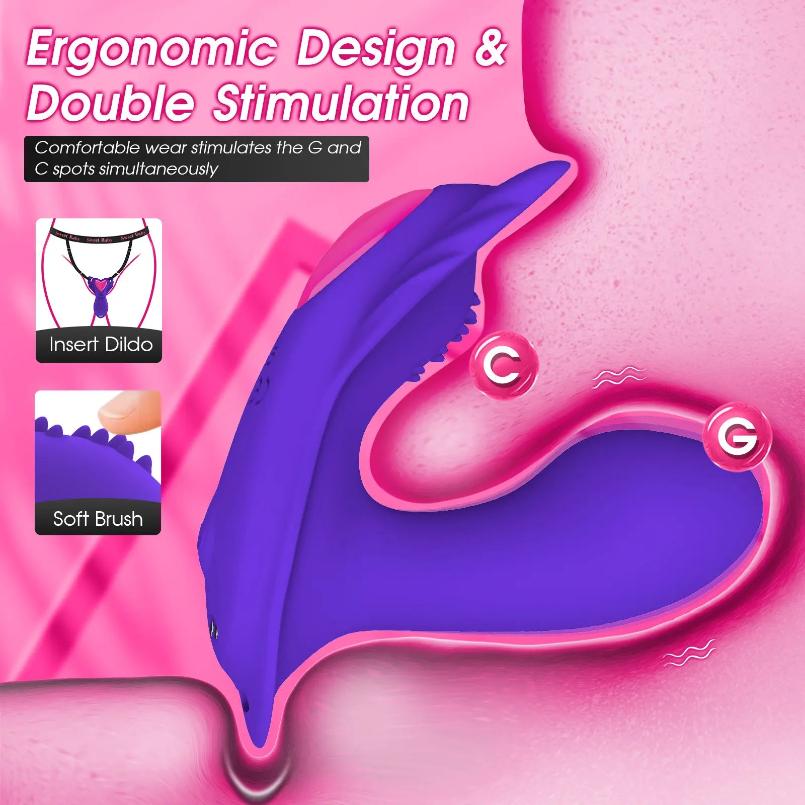 Purple Butterfly Wearable Vibrator for Women - G-Spot & Clit Stimulator - image 2