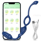 4-in-1 Vibrating Cock Ring with APP | Couples G-Spot & Perineum Vibrator