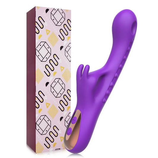 2-in-1 Rabbit Flapping Vibrator - 10 Modes G-Spot & Clitoral Stimulator