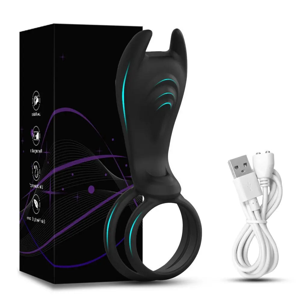 Remote Control Vibrating Cock Ring with Vibrator for Couples