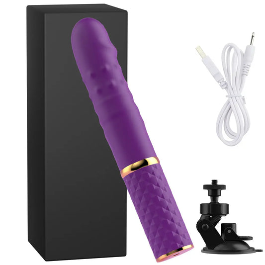 2-in-1 Realistic Thrusting Dildo Vibrator - 10 Modes & Suction Cup Sex Machine