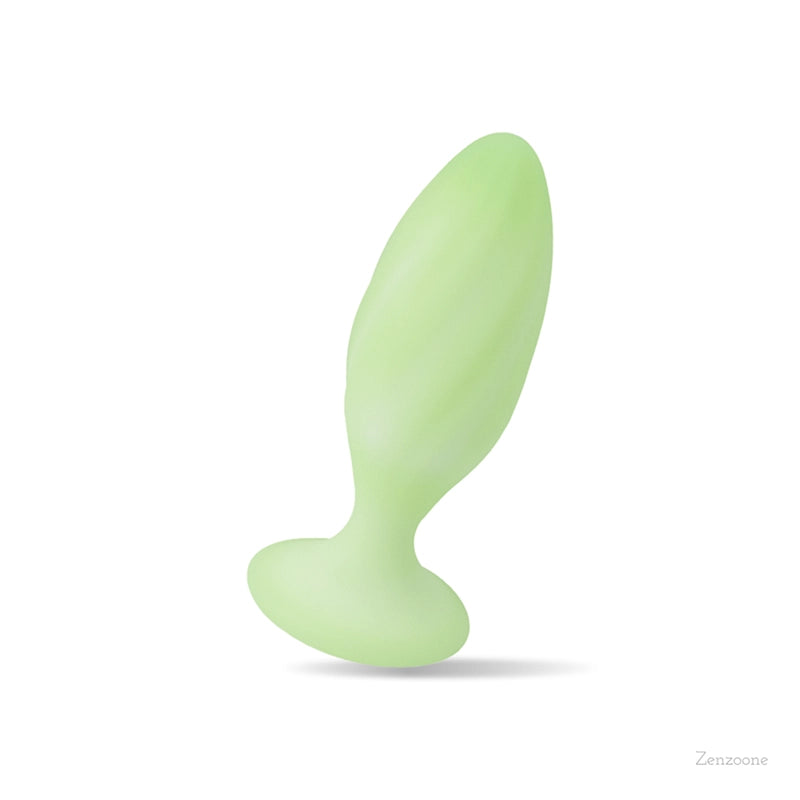 Zenzoone green anal plug: 10 vibration modes, dual-layer medical-grade silicone, body-safe adult toy with discreet shipping
