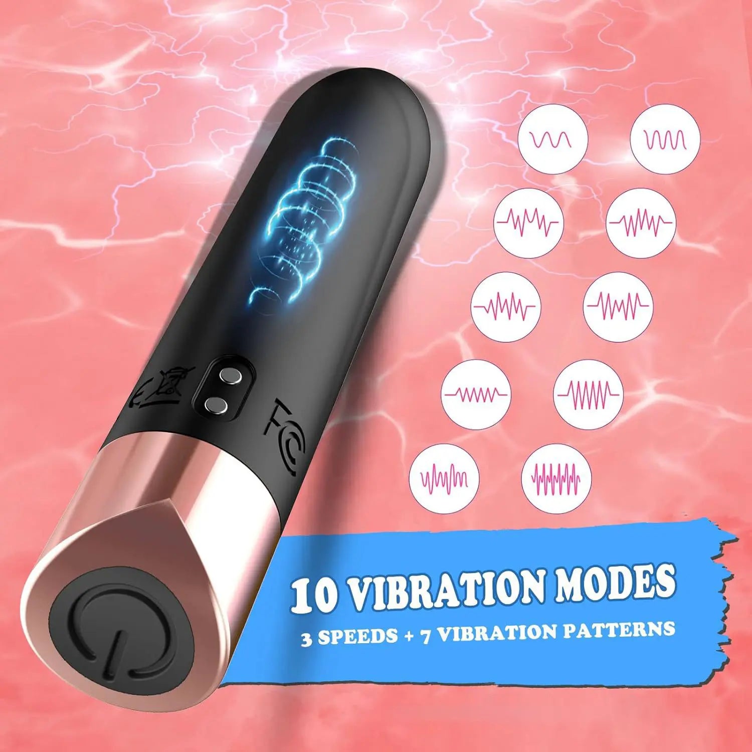 Zenzoone Noir mini vibrator with 10 vibration modes and multiple speed patterns