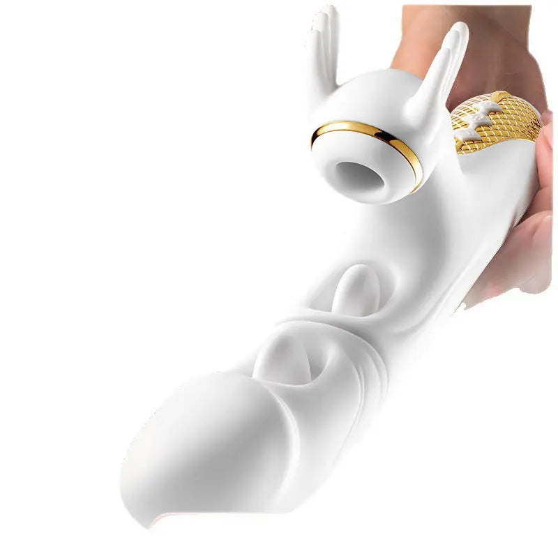 rabbit vibrator curved ergonomic design close up product view