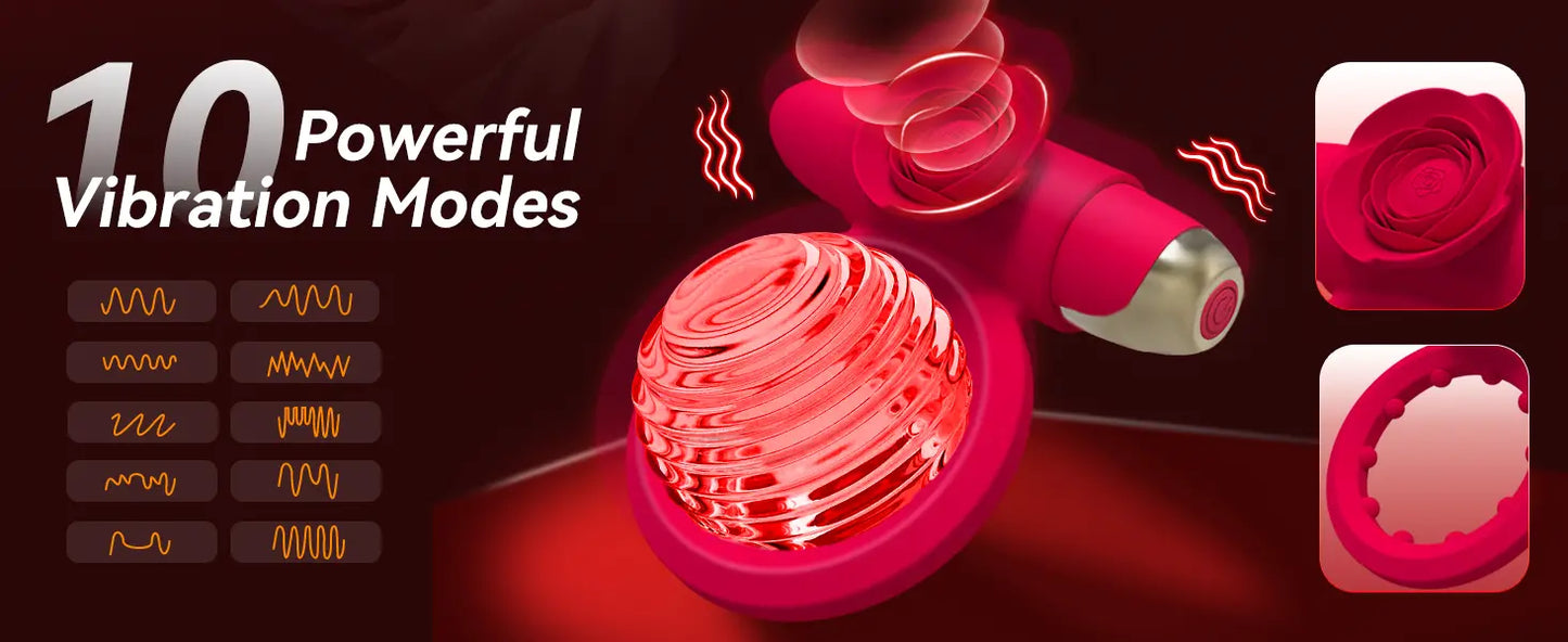 Vibrating Cock Ring with Clitoral Stimulator | Couples Sex Toy