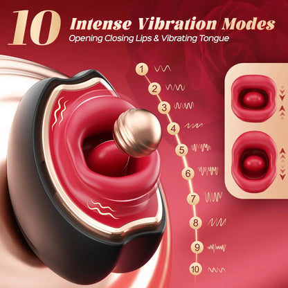 3-in-1 Tongue Licking & Clitoral Vibrator for Women