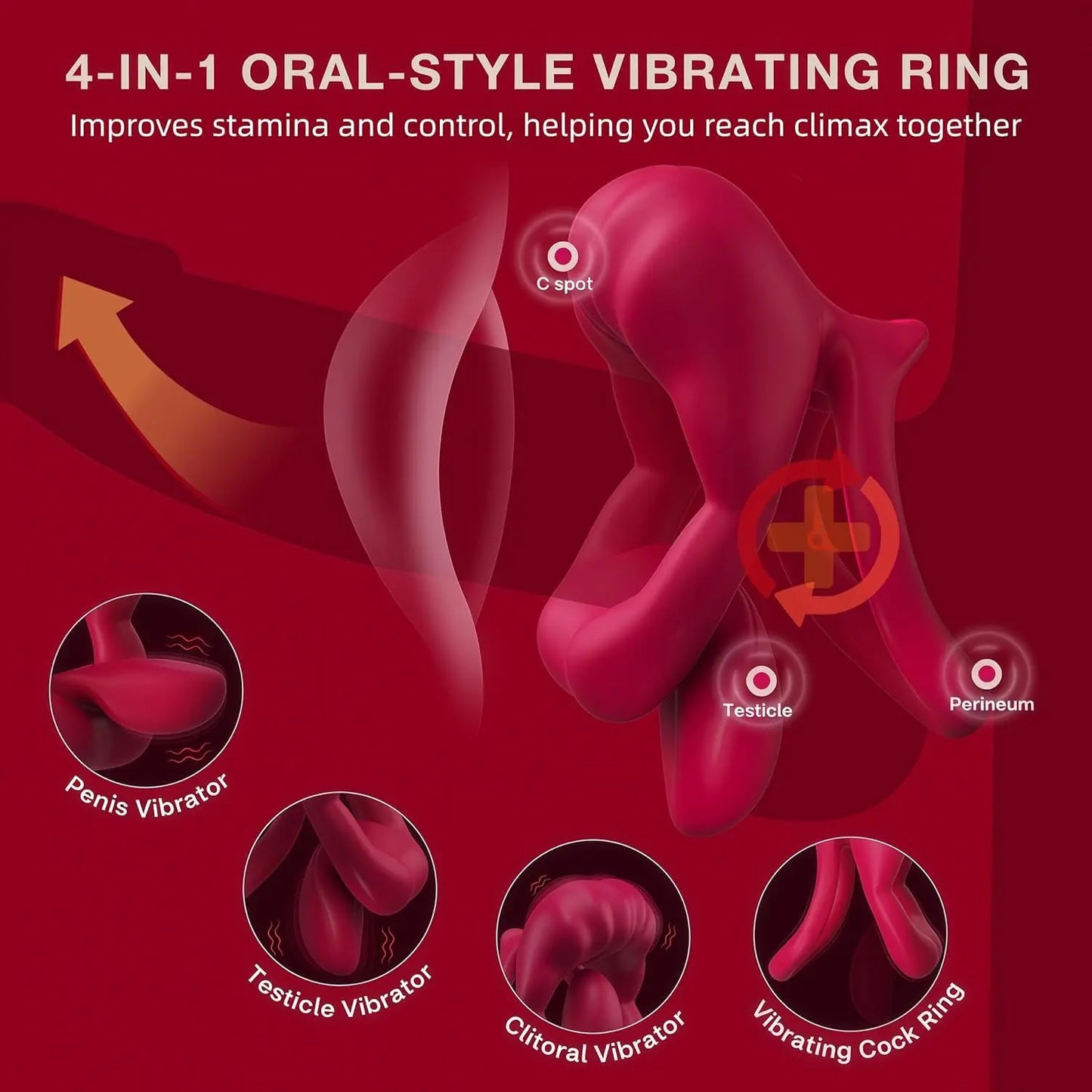 App Control Cock Ring with Tongue Vibrator | Couples Sex Toy