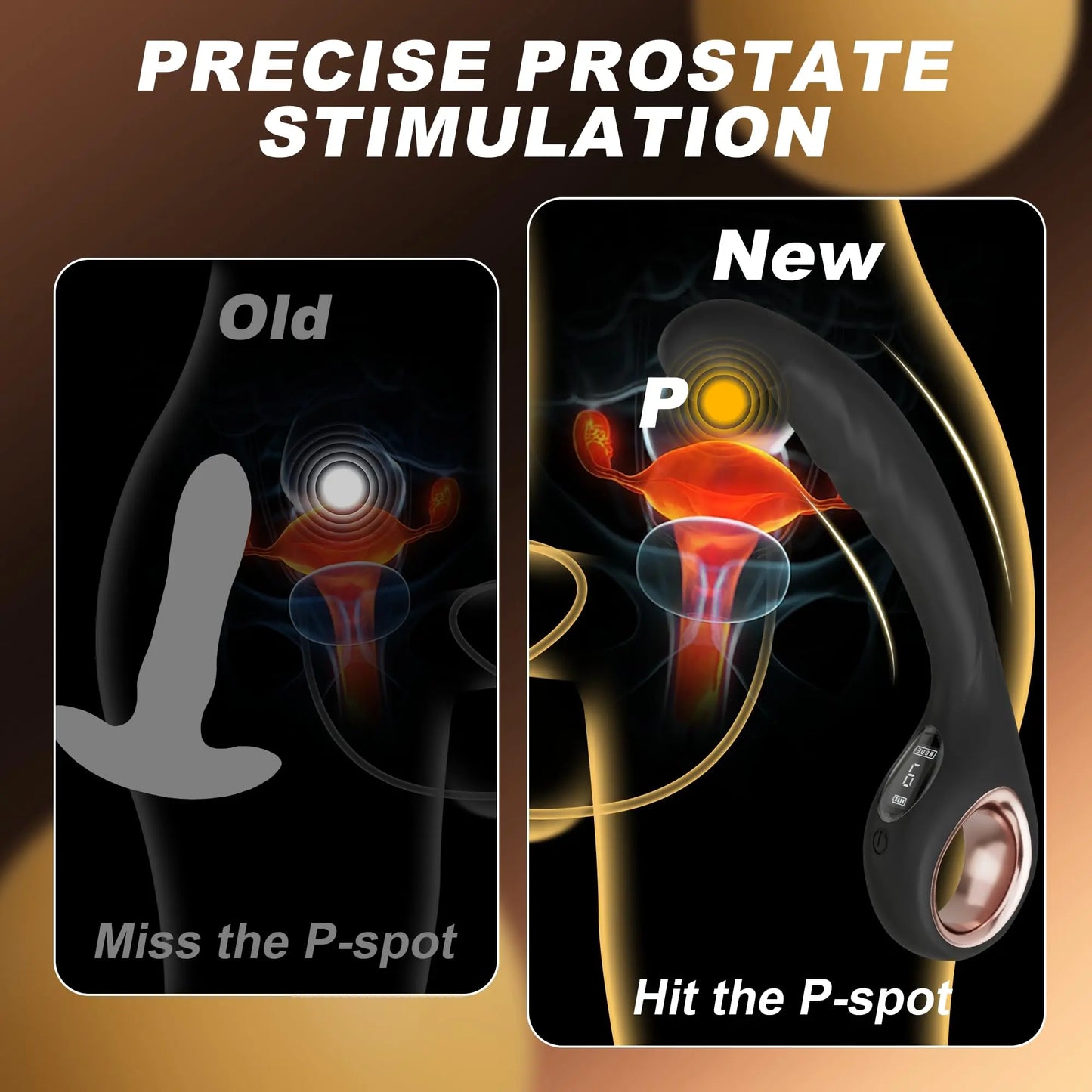 Vibrating Prostate Massager & G-Spot Wand - 9 Modes Anal Vibrator with Ring Handle - image 3