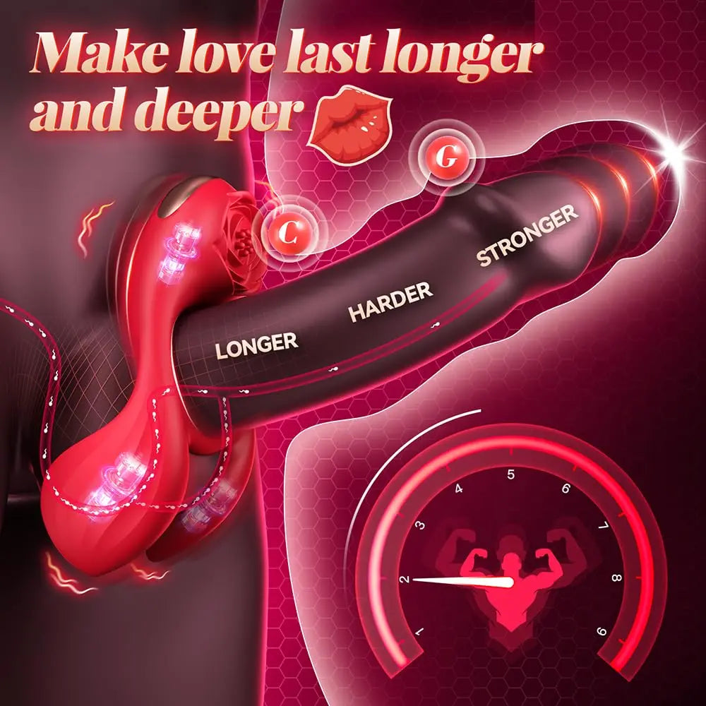 3-Motor Vibrating Cock Ring for Couples & Clit Pleasure