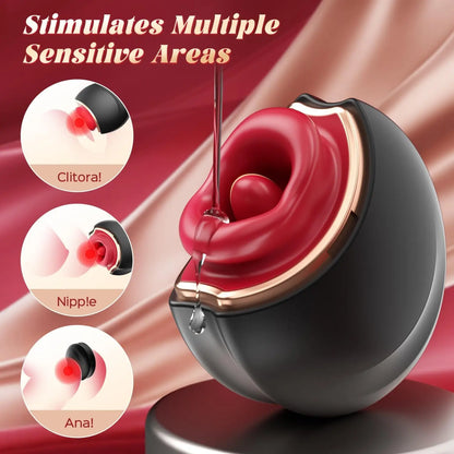 3-in-1 Tongue Licking & Clitoral Vibrator for Women