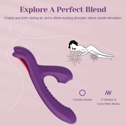 Come-Hither Rabbit Sucking Vibrator - G-Spot & Clit Toy