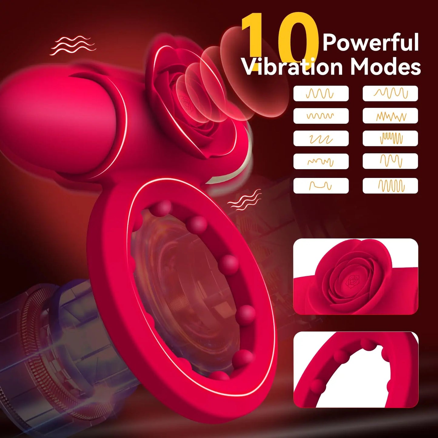 Vibrating Cock Ring with Clitoral Stimulator | Couples Sex Toy