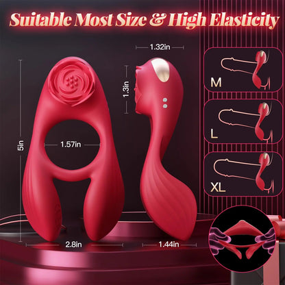 3-Motor Vibrating Cock Ring for Couples & Clit Pleasure