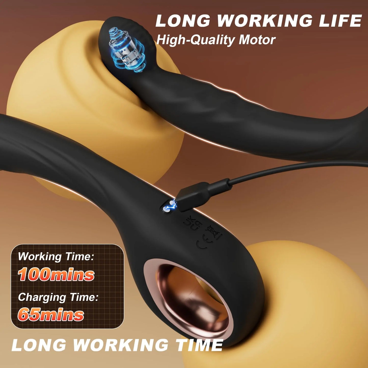Vibrating Prostate Massager & G-Spot Wand - 9 Modes Anal Vibrator with Ring Handle - image 6