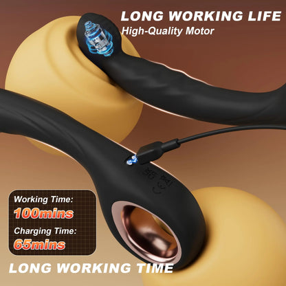 Vibrating Prostate Massager & G-Spot Wand - 9 Modes Anal Vibrator with Ring Handle - image 6