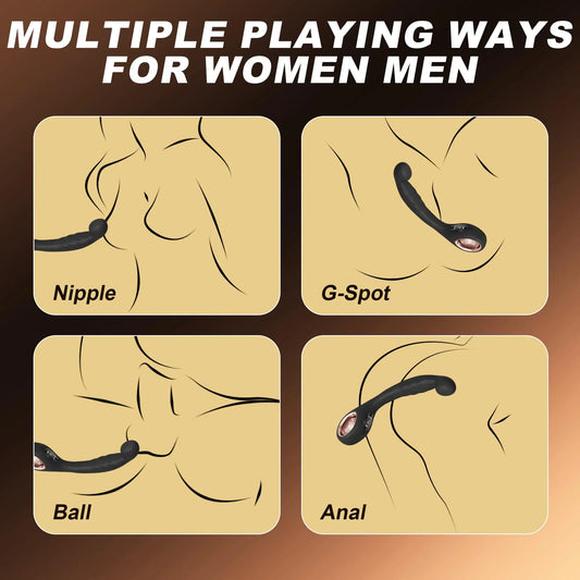 Vibrating Prostate Massager & G-Spot Wand - 9 Modes Anal Vibrator with Ring Handle - image 2