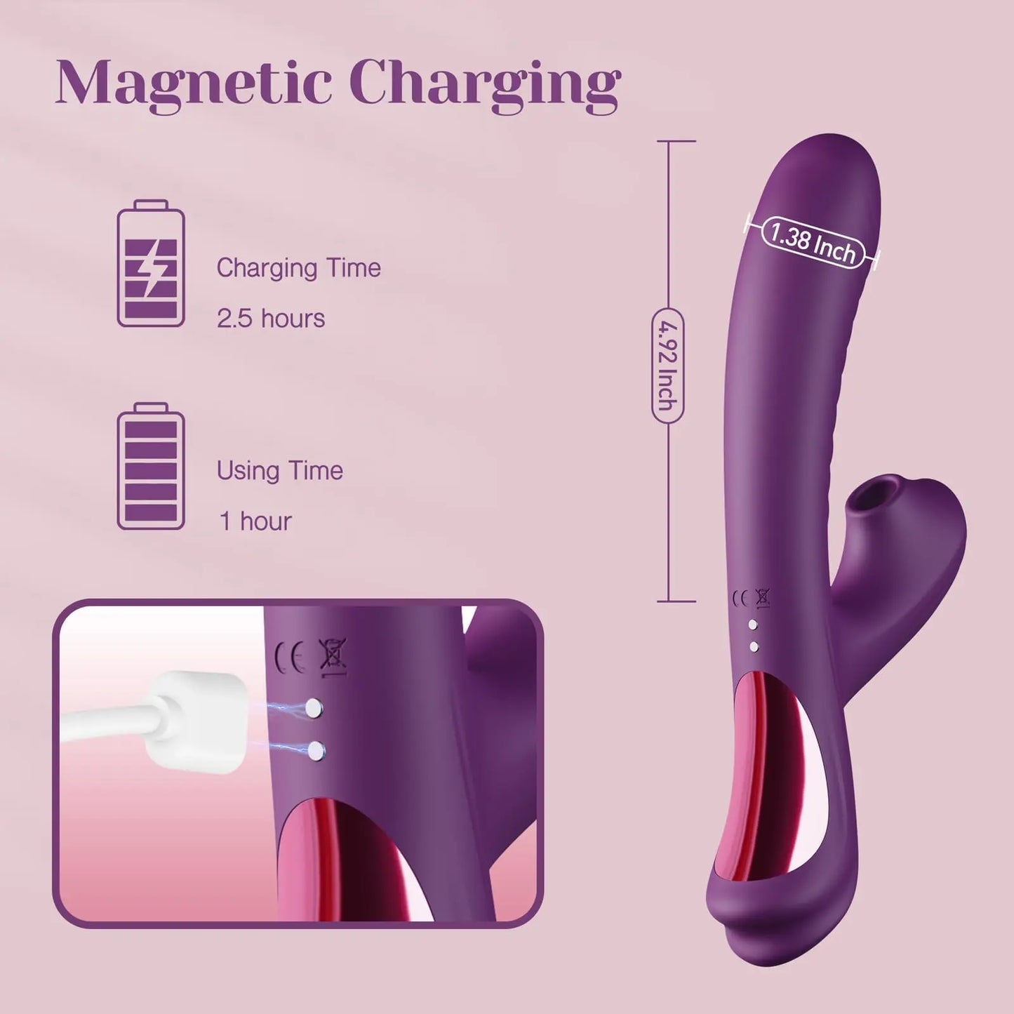 Come-Hither Rabbit Sucking Vibrator - G-Spot & Clit Toy
