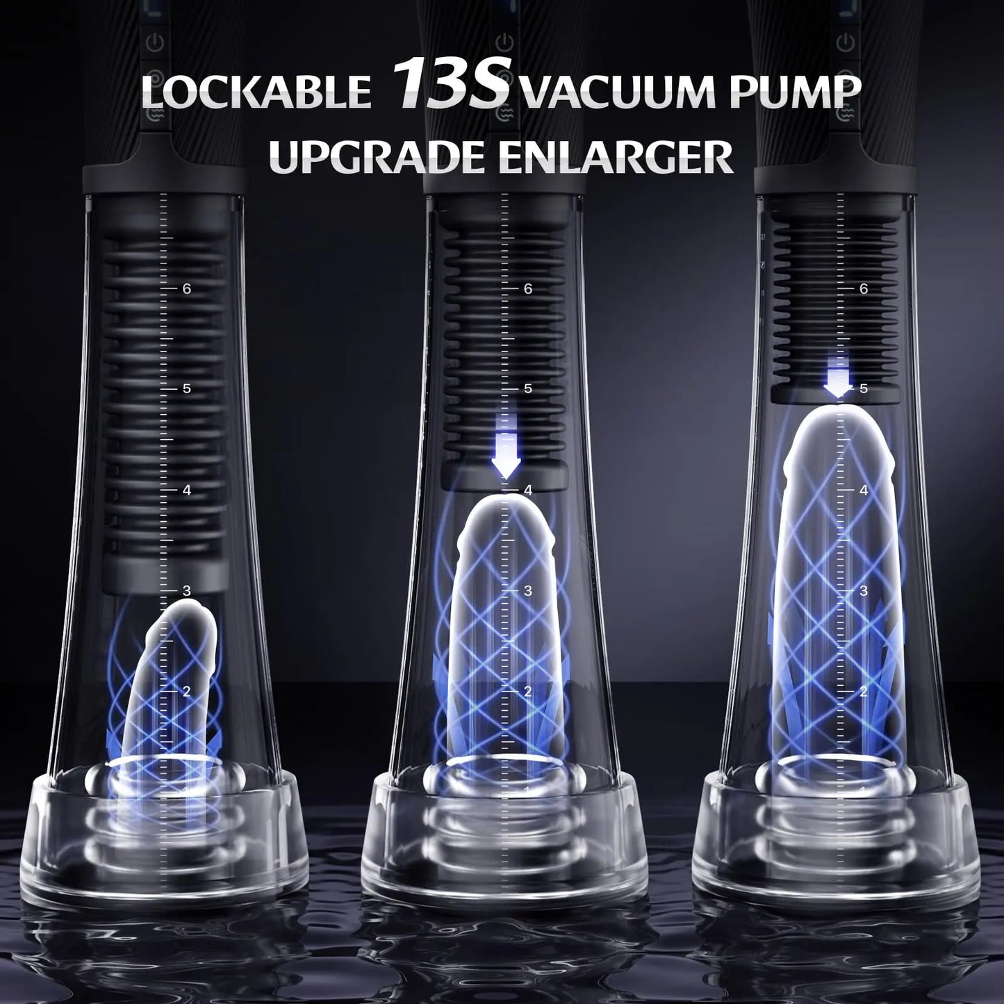 Male Masturbator Penis Pump - Transparent Visual Male Sex Toys , APP Control Vibrating Spring & Power Suction Masturbation G...