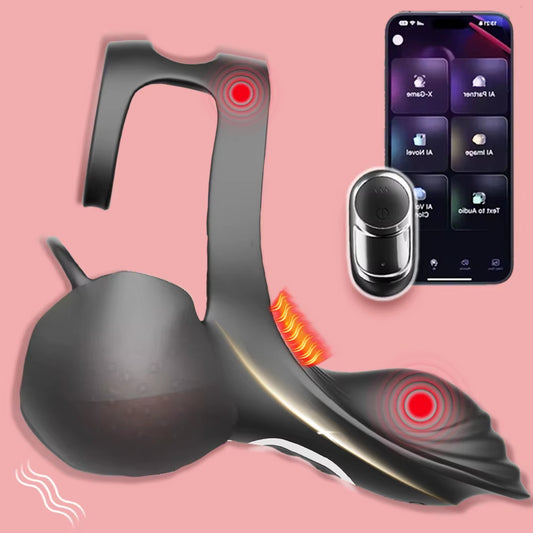 Male Penis Ring Vibrator 3-in-1 Perineum Scrotum Stimulation