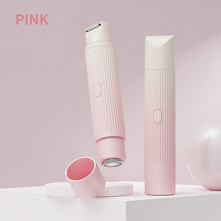 Pink bikini trimmer for women, portable design for easy and gentle body hair removal