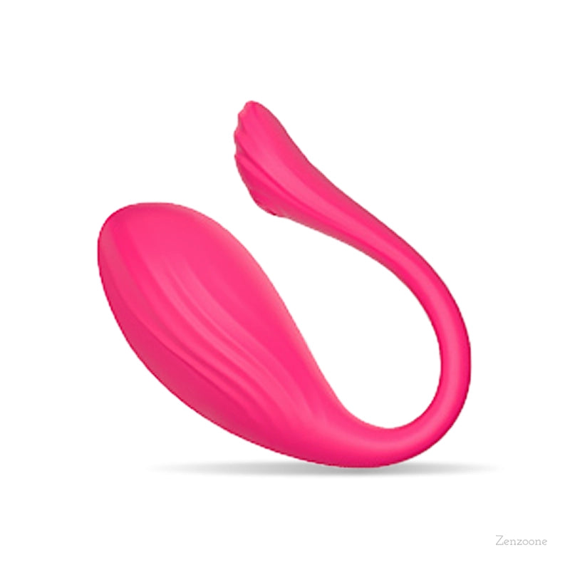 Zenzoone ergonomic dual-action silicone adult toy: bright pink body-safe intimate device with curved design, discreet packaging and shipping for personal use
