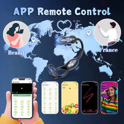Zenzoone APP Remote Control Male Cock Ring, smart app remote control + manual control, easy to adjust modes remotely for personalized intimate experience