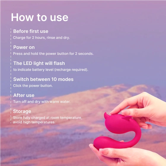 Zenzoone Aura dual vibrator usage guide rechargeable 10 modes IPX6 waterproof design
