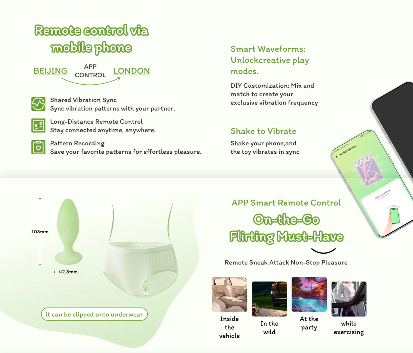 Zenzoone Bluetooth Anal Plug, APP control for long-distance, wearable and easy to carry