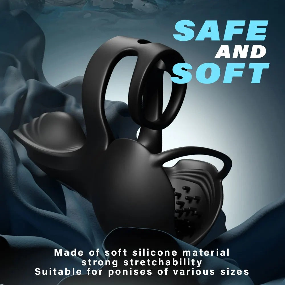 Zenzoone 3-in-1 cock ring, safe and soft silicone material with strong stretchability